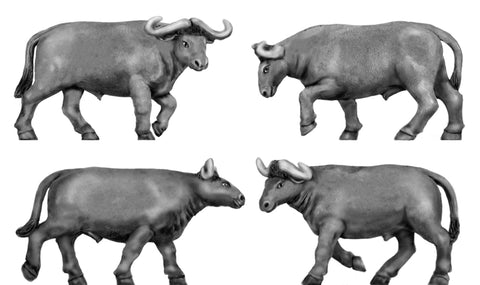 (100ANM27) Water Buffalo set of 4