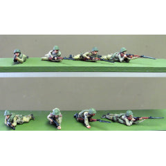 (INS15) Soviet Infantry, Helmets, Prone and Kneeling-8 figure set