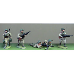 (INS16) Soviet Infantry, Helmets, DP LMG crews moving and firing-5 figure set